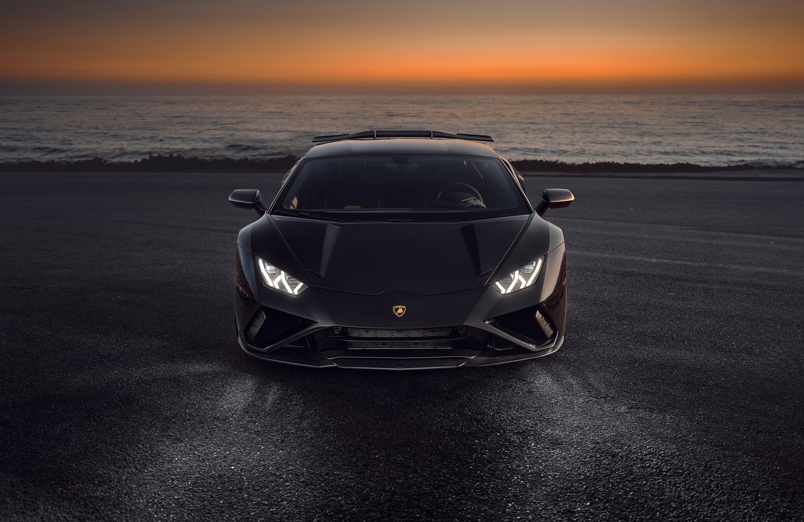 novitec lamborghini huracán evo rwd, black cars, sunset, 2021, 5k wallpaper