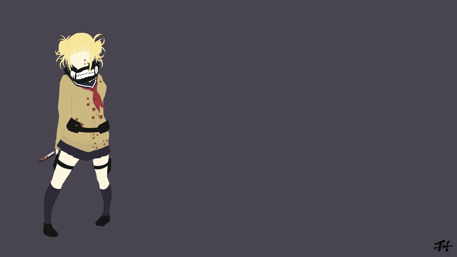 Anime, el levantamiento del escudo de dios, persona, persona, fondo de pantalla (himiko toga, minimalista, minimalismo, boku no hero academia, my hero academia)