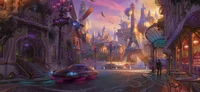 overwatch, paris, pc game, purple, art wallpaper