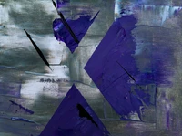 Abstraction géométrique en bleu et violet : une exploration moderne sur toile