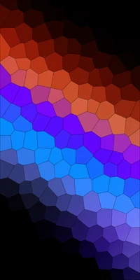 Padrão hexagonal simétrico em azul elétrico e magenta