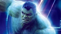 Hulk in einer wilden Pose, die Stärke und Intensität aus dem Marvel Cinematic Universe verkörpert.