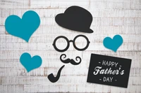 Playful Father's Day Decoration on Wooden Background