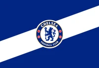 Logotipo do Chelsea FC em um fundo azul e branco ousado