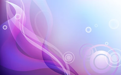 Vibrant Abstract Design in Violet and Pink with Fluid Lines and Bubbles