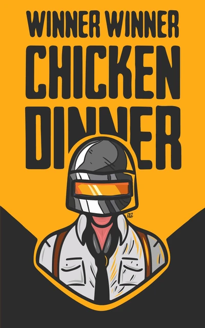 Gewinner Gewinner Hähnchen Abendessen: PUBG Mobile Sieg Illustration