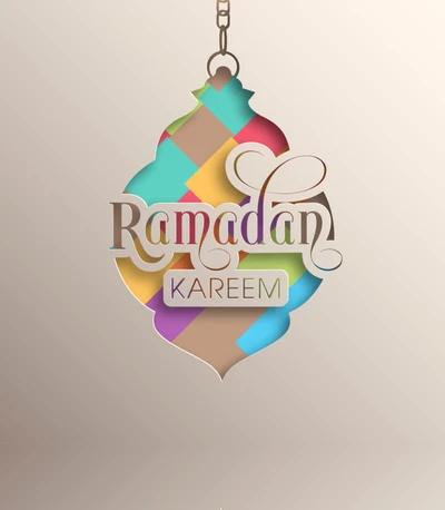 Diseño de linterna colorida de Ramadan Kareem