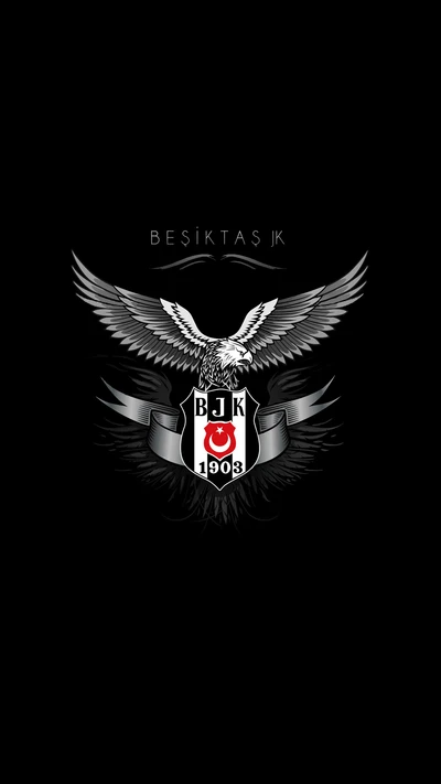 Emblème de Besiktas JK avec aigle noir et accents argentés