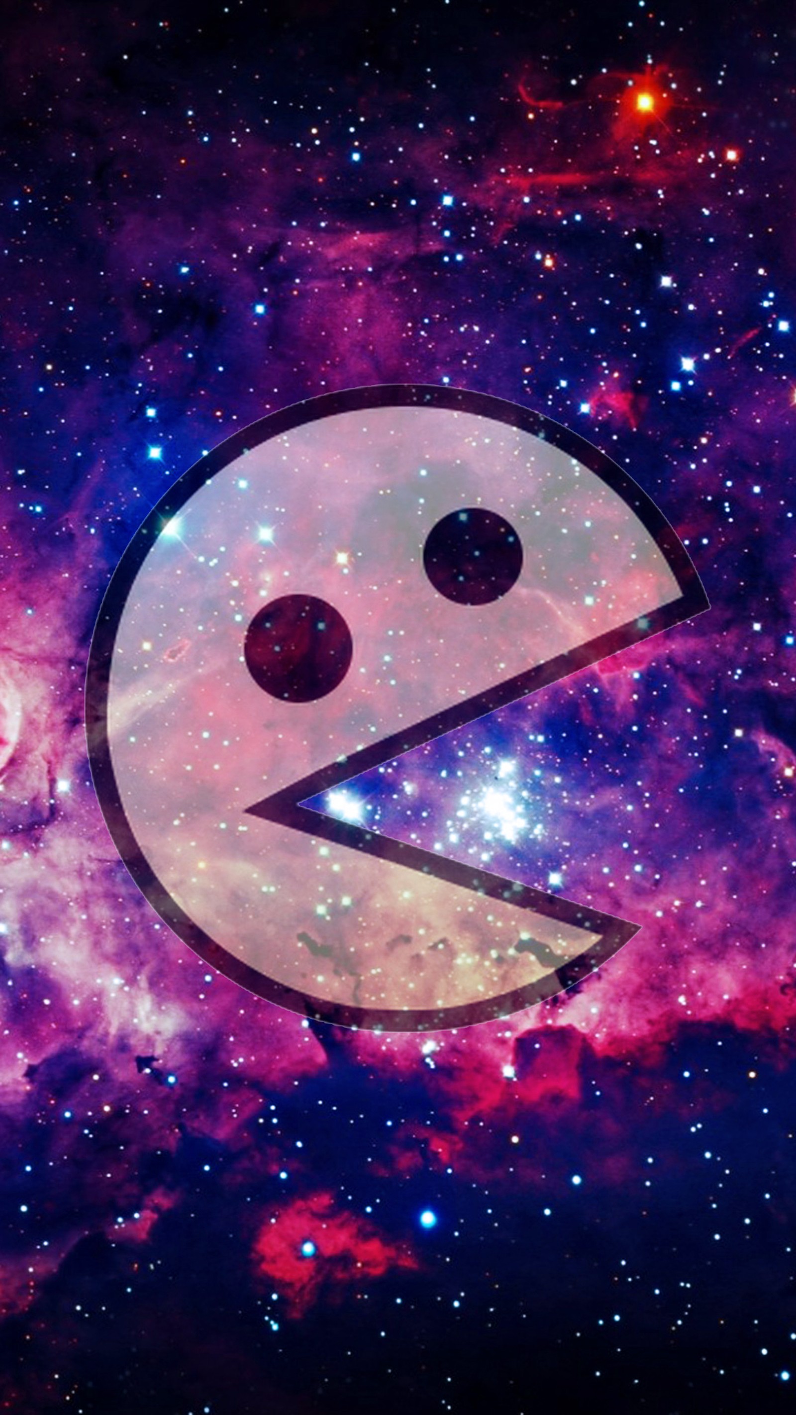 Un gros plan d'un smiley au milieu d'une galaxie (galaxie, hail grasa, hailgrasa, hipster, nébuleuse)