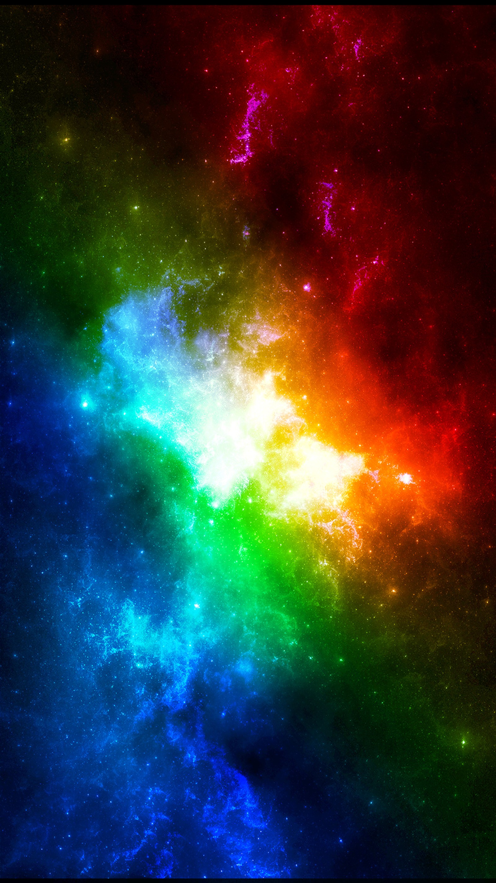 A close up of a colorful galaxy with a bright star in the background (2016, abstract, colours)