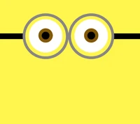 Yeux fantaisistes de minion sur un fond jaune vif