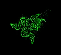 preto, computador, verde, logotipo, razer