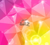 Cracked Geometric Wallpaper in Vibrant Pink and Yellow with G2 Branding