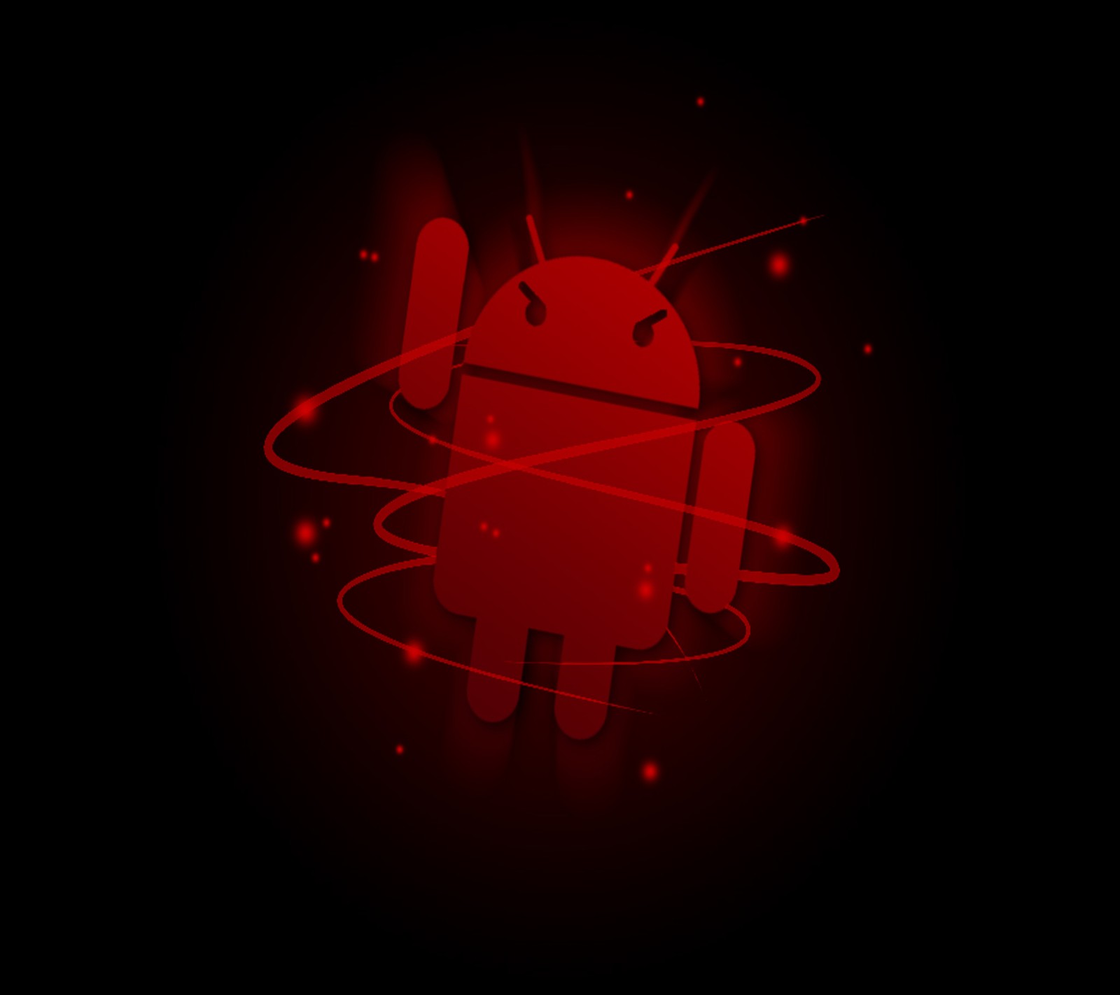 Скачать обои логотип, red android, технология