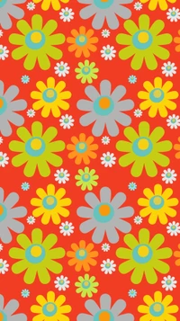 flowers, retro wallpaper