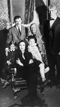 The Addams Family: A Darkly Humorous Ensemble Portrait from the Classic TV Show