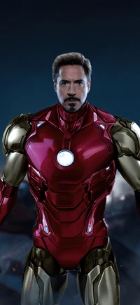 Tony Stark dans l'armure emblématique d'Iron Man