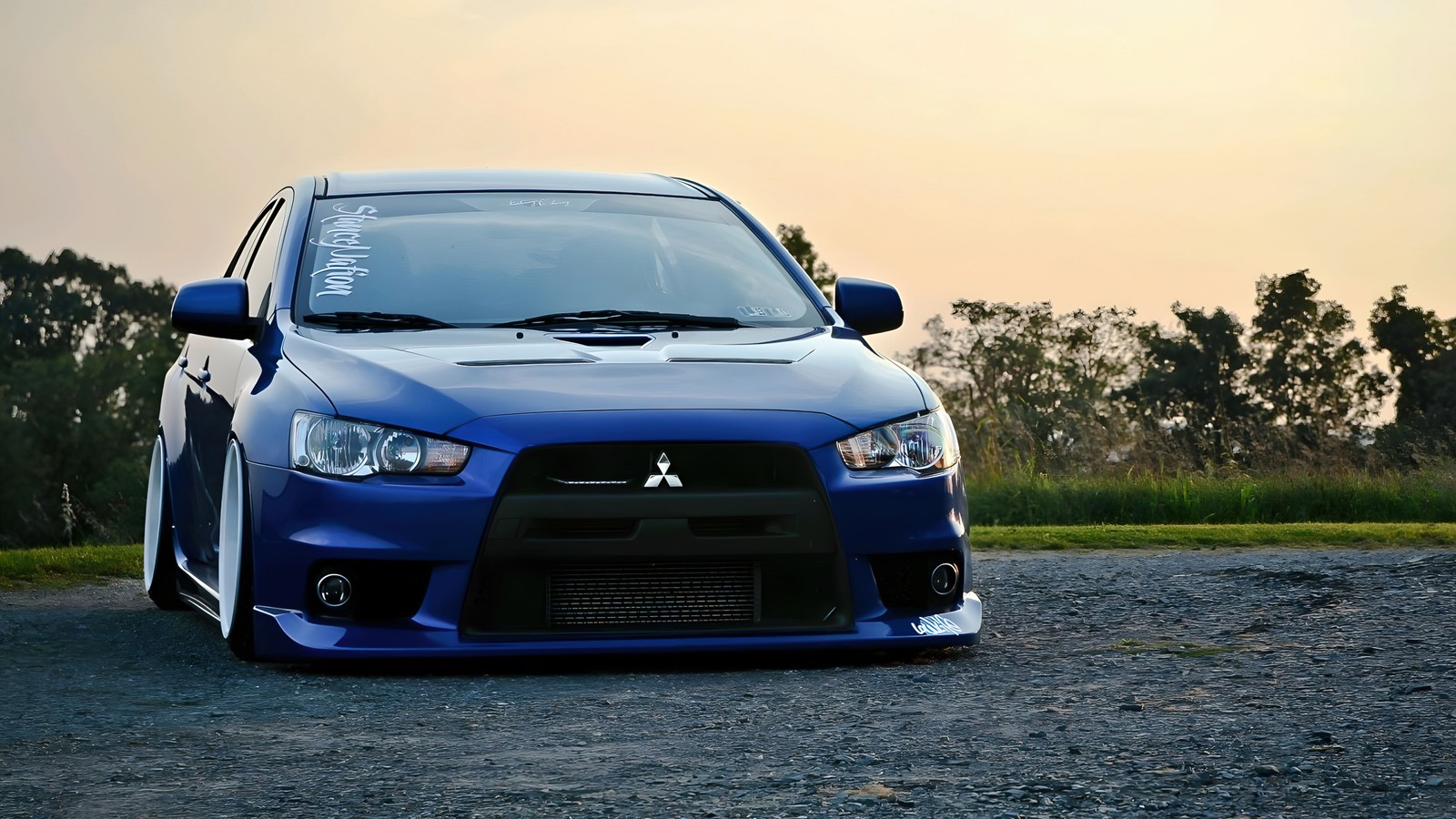 mitsubishi lancer evolution, classic cars, jdm cars, japanese, night wallpaper