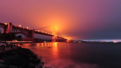 ponte golden gate, golden gate bridge, mar, horizonte, ponte