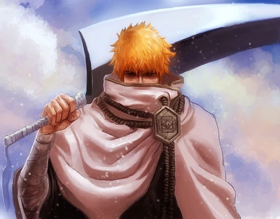 ichigo kurosaki, bleach, anime, illustration, art