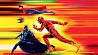 Muestra dinámica de The Flash, Supergirl y Batman en acción