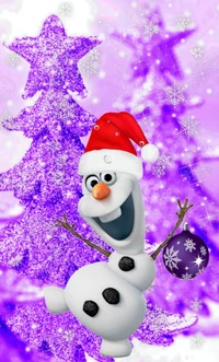 холодное сердце, frozen, счастливого рождества, purple xmas, снеговик олаф