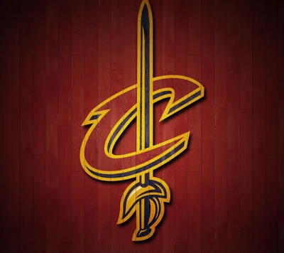 Logotipo do Cleveland Cavaliers em fundo de madeira