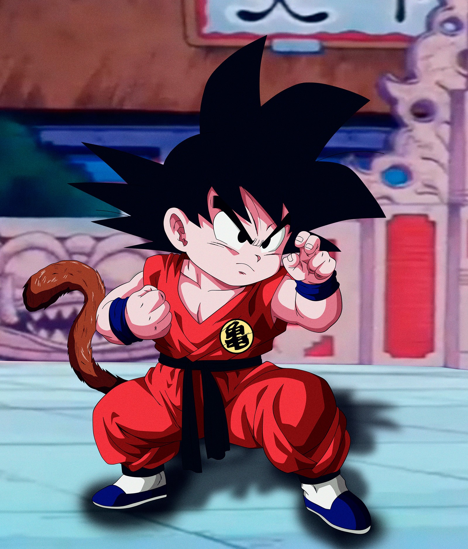 Dragon ball goku in a red outfit with a black belt (anime, ball, dragon, goku, hd)