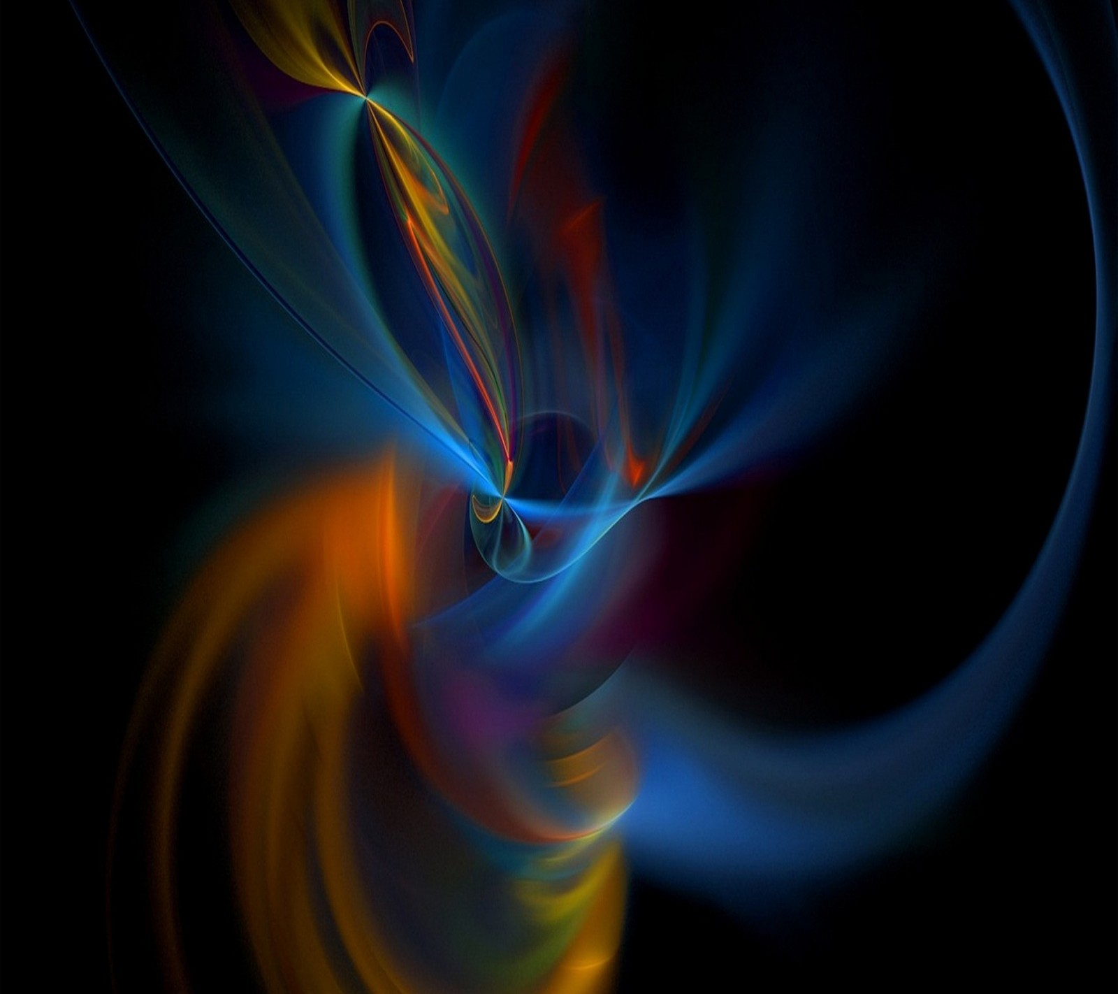 Abstract photograph of a colorful swirl of light and color (abstract, wallpaper)