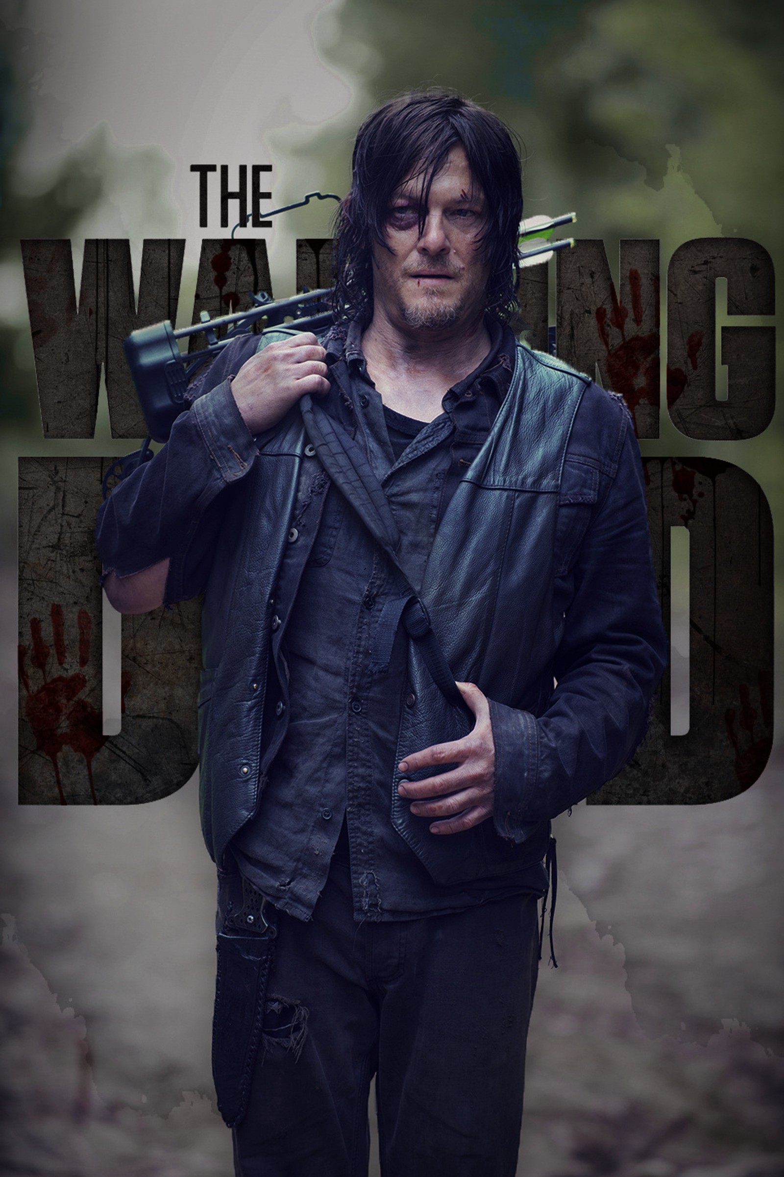 Arabisches bild eines mannes, der eine waffe in der hand hält (daryl dixon, the walking dead, zombies)