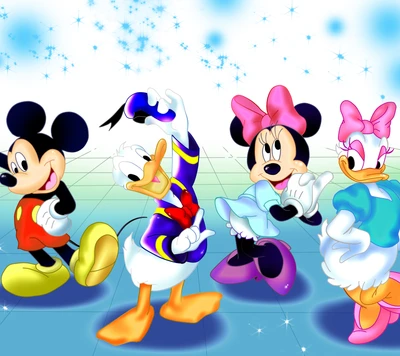 des dessins animés, marguerite, donald, hd, mickey