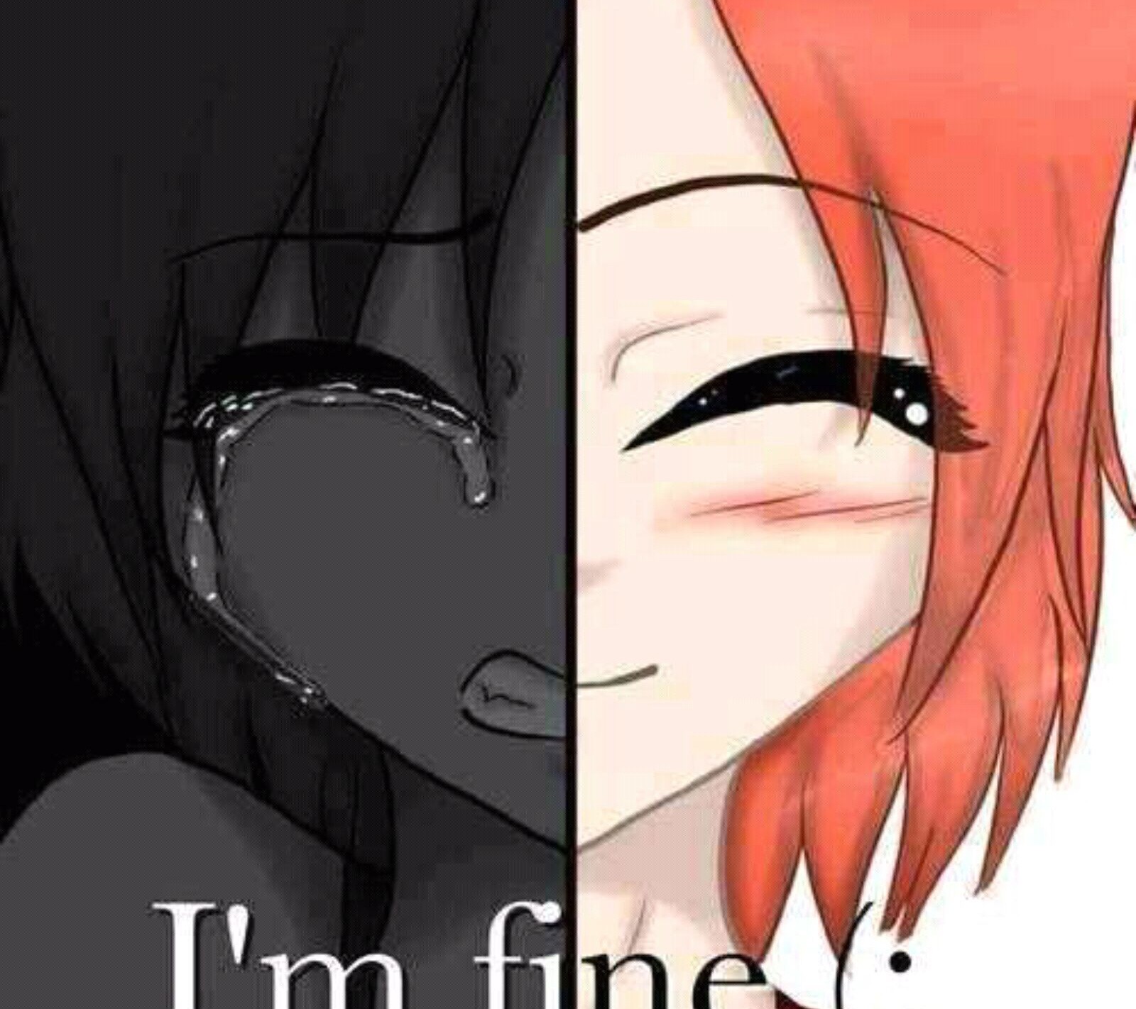 anime, depression, girl crying, hidden cries Download Wallpaper