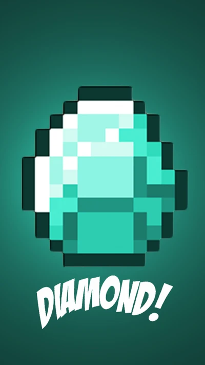 Pixelated Blue Diamond from Minecraft