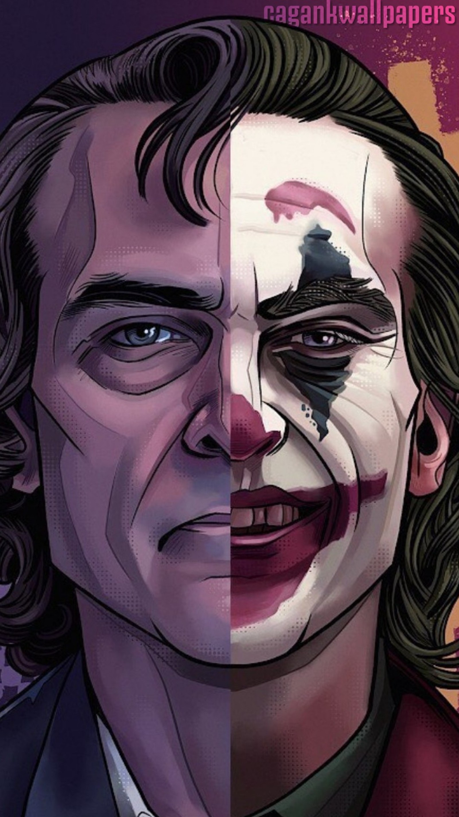 Un dibujo de un hombre con cara de payaso y una corbata roja (2019, oscuro, halloween, joker, joker 2019)