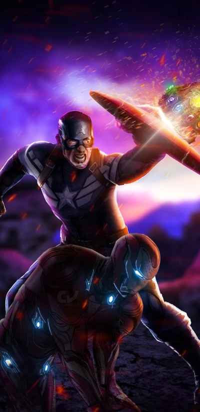 Capitán América lucha contra Iron Man en un dinámico enfrentamiento de Marvel