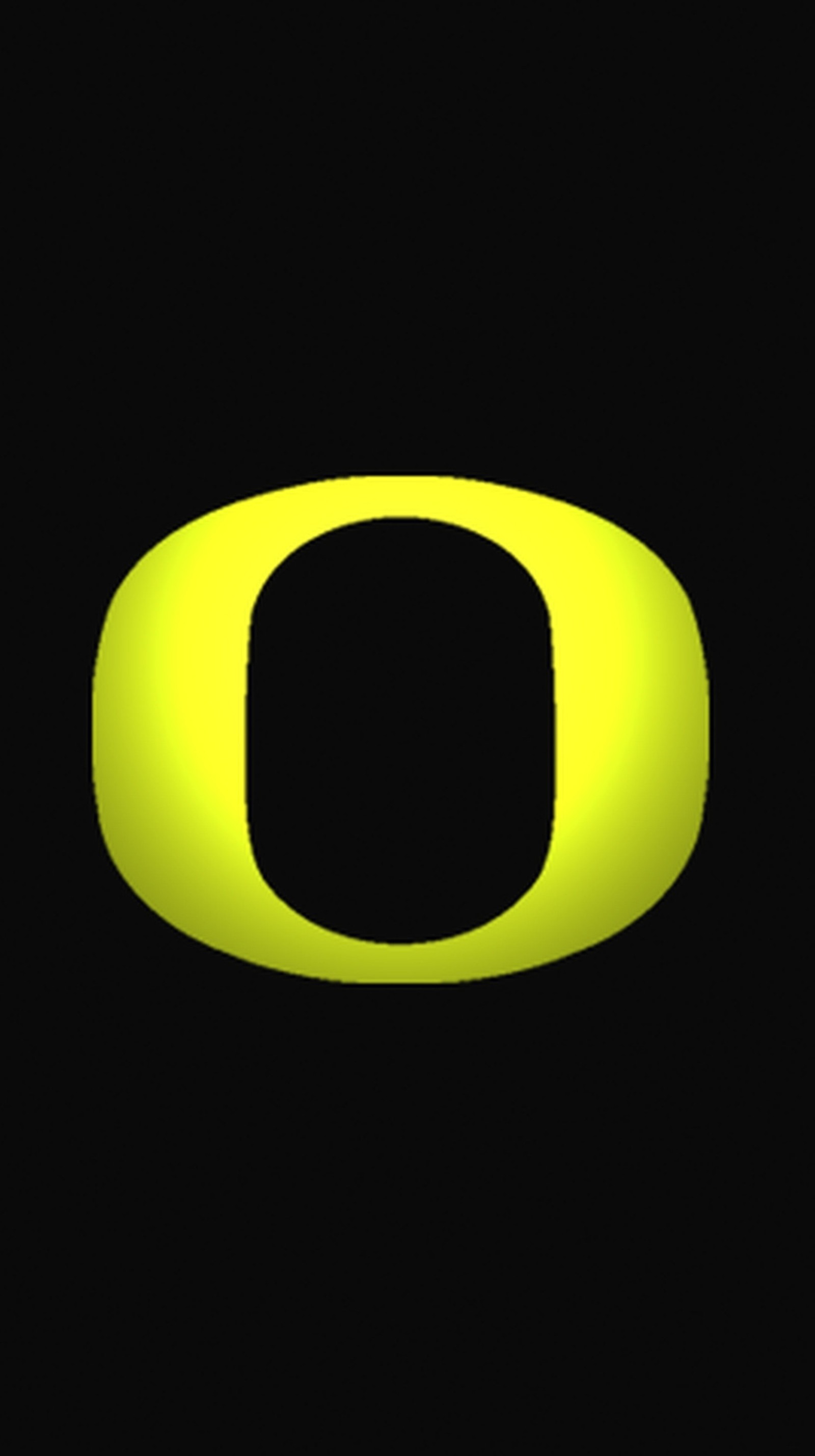 A close up of a yellow o logo on a black background (ducks, logo, oregon, yellow)