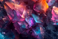 colorful, crystals, abstract background, 5k, sparkling wallpaper