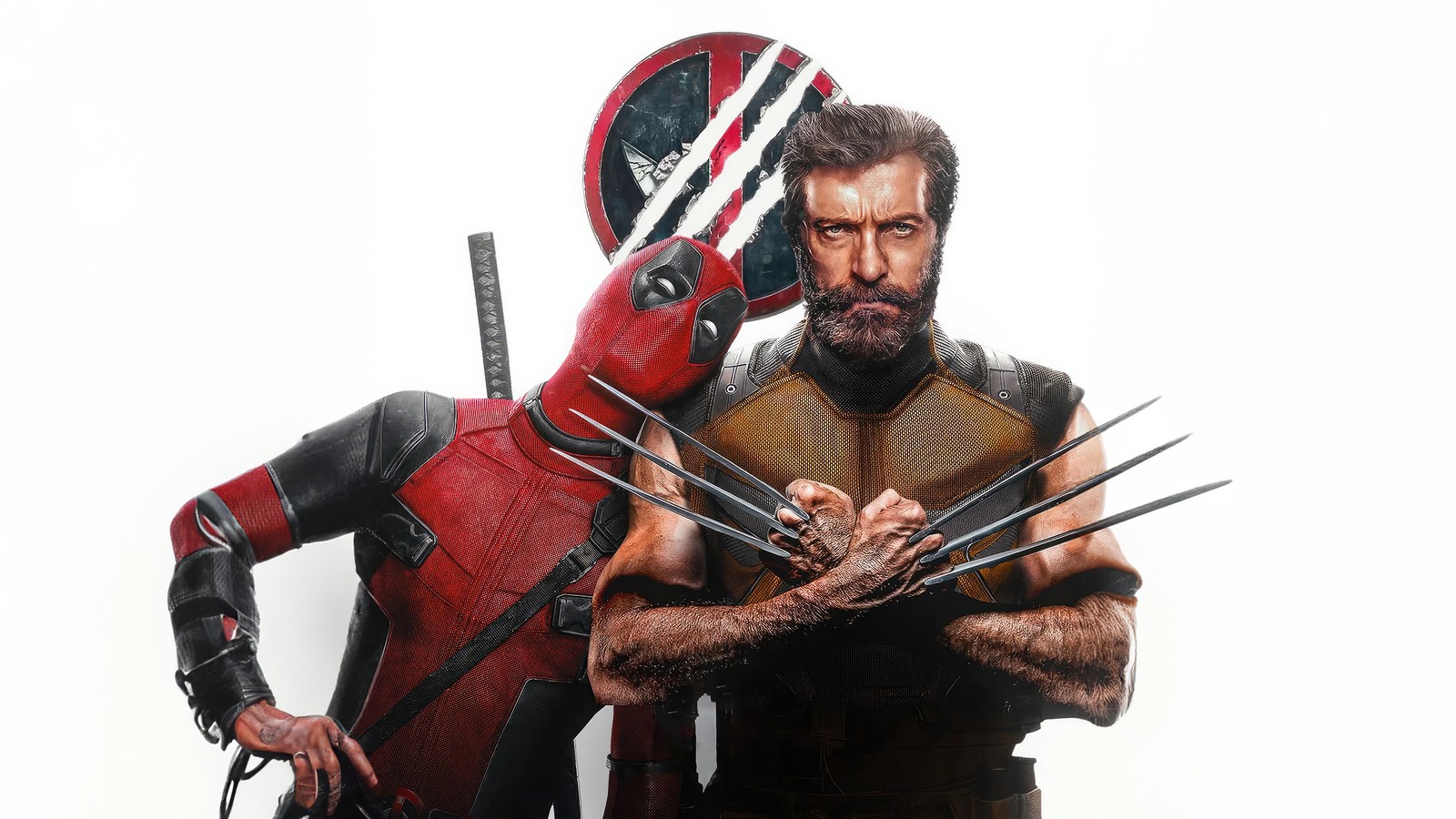 Eine nahaufnahme einer deadpool-figur mit wolverine und deadpool (deadpool und wolverine, film, marvel, wolverine)