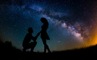 Romantic Engagement Under a Starry Sky