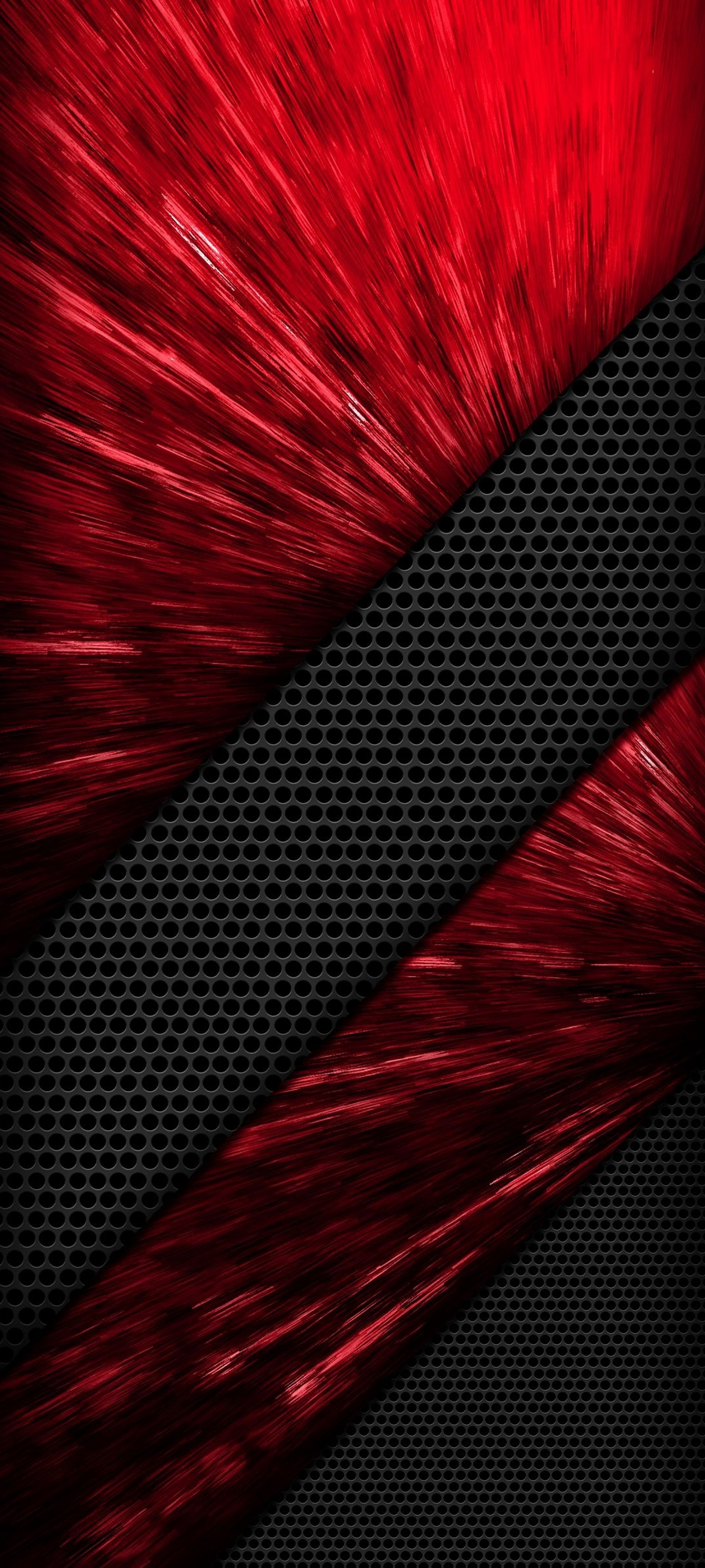 A close up of a red and black background with a metal mesh (close up, textile, red, violet, rectangle)