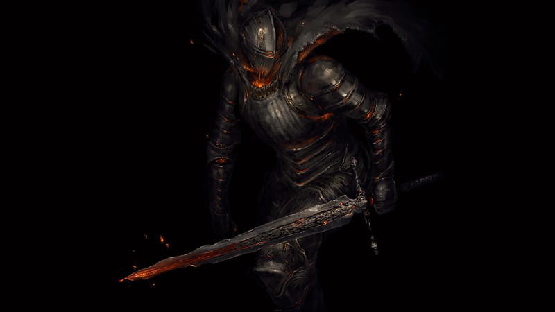 Крупный план человека, держащего меч в темной комнате (dark souls, видеоигра, рыцарь)