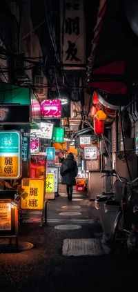 Neon-Gasse: Ein Mitternachtsspaziergang durch städtische Lichter