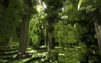 minecraft, végétation, nature, arbre, vert