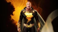 Dwayne Johnson as Black Adam: Power Unleashed in a Dark Heroic Pose