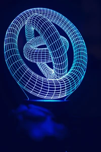 Electric Blue LED Nightlight with Abstract Circular Pattern