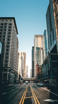 Vibrant Cityscape with Skyscrapers and Urban Infrastructure