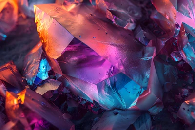 Vibrant Sparkling Crystals in Abstract Aesthetic