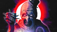 Póster de la película "Terrifier 2" - Payaso siniestro en una escena de carnaval inquietante