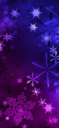 Symmetrical Patterns of Electric Blue and Violet Snowflakes