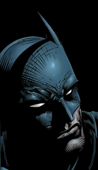 Batman in Shadow: The Dark Knight's Intense Gaze